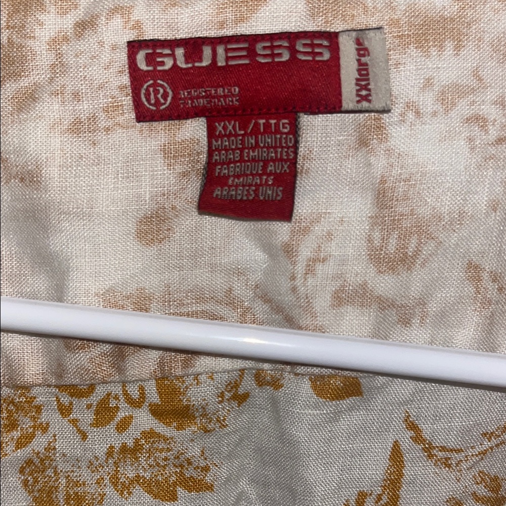 Guess Beige and Gold Floral Shirt